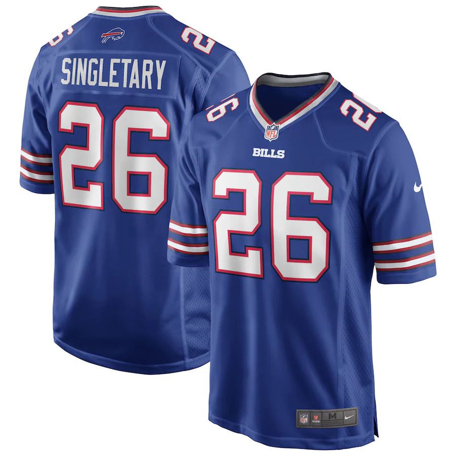 Men Buffalo Bills #26 Devin Singletary Nike Royal Game NFL Jersey